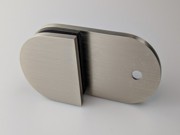 Fixed Bracket - 180 Degree Glass to Wall Round Shape - Brushed Nickel